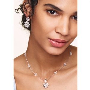 Diamond Flower Statement Necklace and earrings